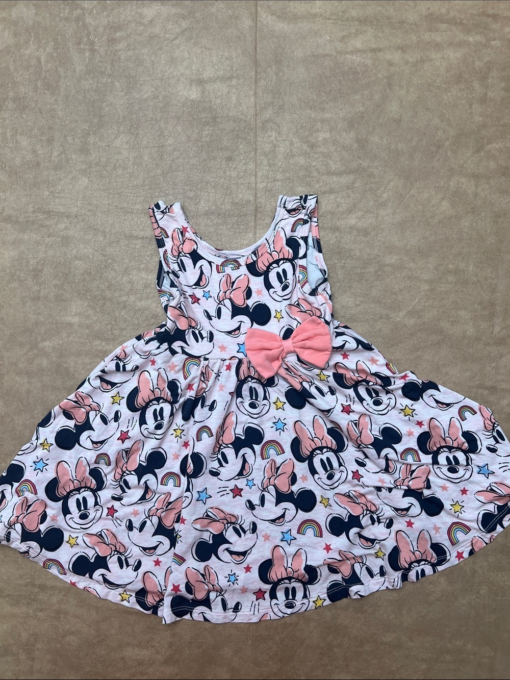 Little Sleepies Minnie Mouse Dress Girls 3T Bamboo Rainbow Stars